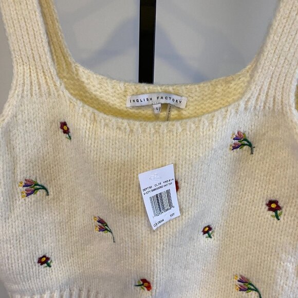 NWT English Factory Knit Embroidered Tank Top - Picture 5 of 8
